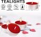 100 Pack Red Unscented Tealight Candles, Romantic Love Tea Lights